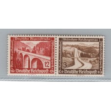 ALEMANIA 1936 ESTAMPILLAS SE-TENANT ZUSAMMENDRUCKE NUEVAS MINT